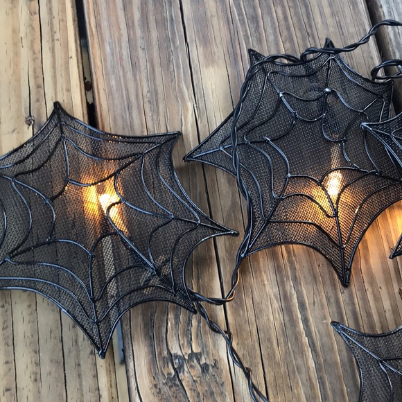 Pottery Barn Spooky and Illuminating Light Up Metal Spider Web String Lights🕸🕷 - Picture 6 of 16